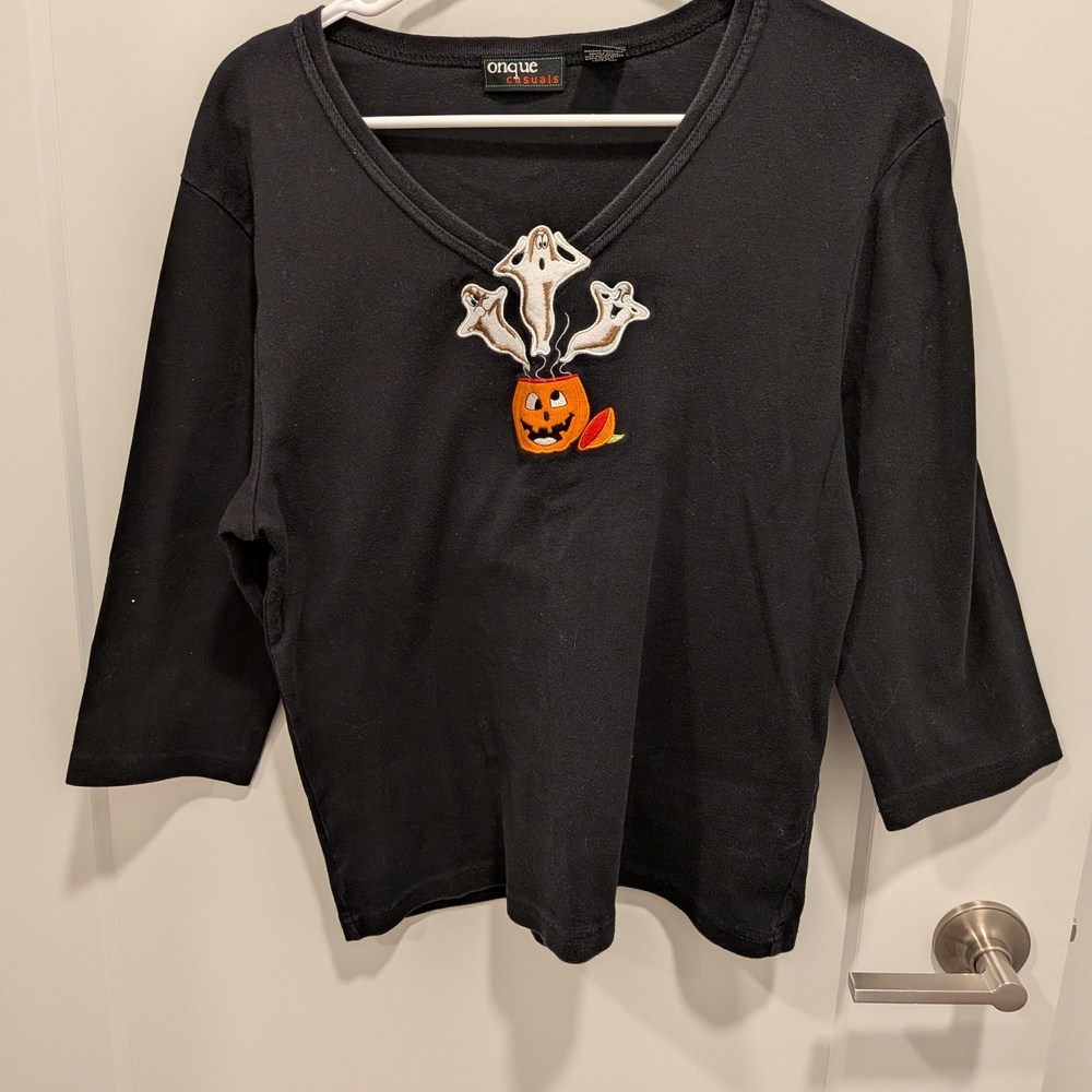 Onque Casuals Black Halloween Long Sleeve Tee